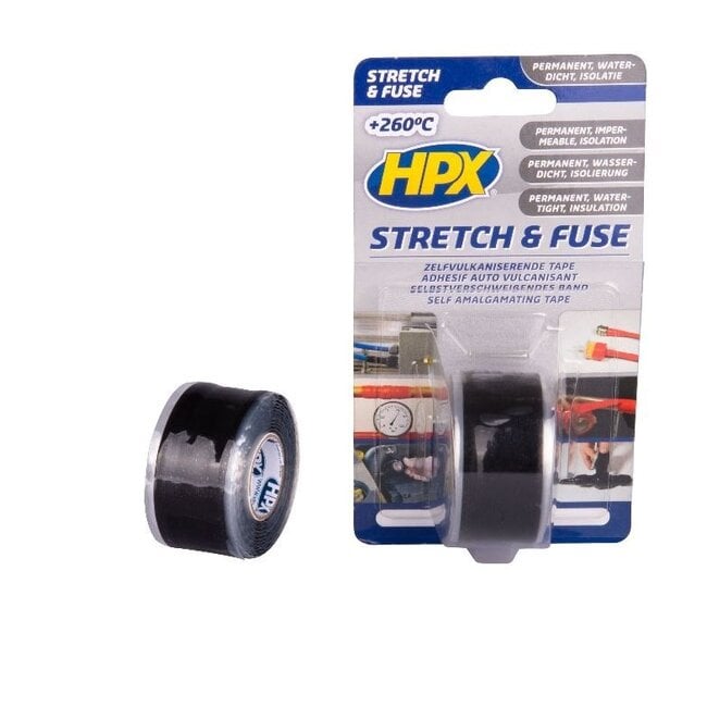 HPX Stretch & Fuse zelfvulcaniserende tape 25mm / 3m / zwart