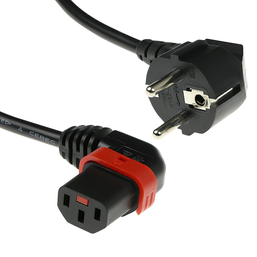 IEC LOCK EL447S electriciteitssnoer Zwart 1 m CEE7/7 C13 stekker