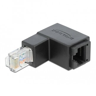 DeLOCK UTP CAT6 Gigabit RJ45 haakse adapter - haaks naar boven / zwart