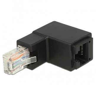 DeLOCK UTP CAT6 Gigabit RJ45 haakse adapter - haaks naar beneden / zwart