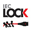 C13 (haaks/beneden met IEC Lock) - CEE 7/7 (haaks) stroomkabel - 3x 1,00mm / zwart - 1 meter