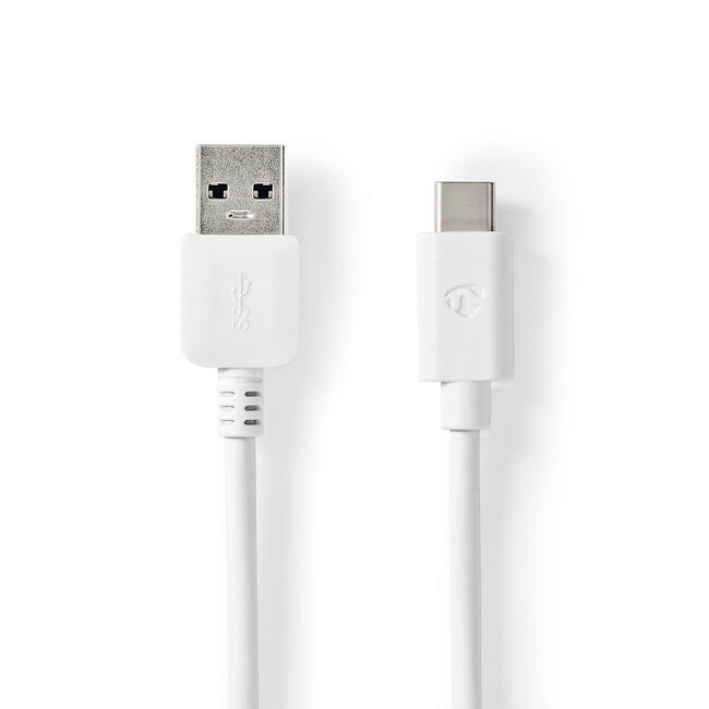 Nedis USB-C naar USB-A kabel - USB3.0 - tot 20V/3A / wit - 1 meter