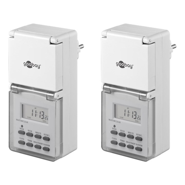 Goobay IP44 Digitale Schakelklok voor Elektrische Apparaten - 3600W - 2 St.