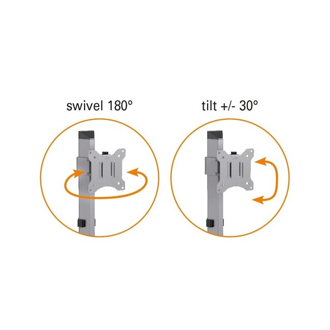 My Wall bureaustandaard voor monitoren tot 32 inch / full motion / zilver