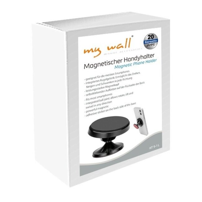 My Wall compacte dashboard autohouder met magneet voor smartphones / zwart