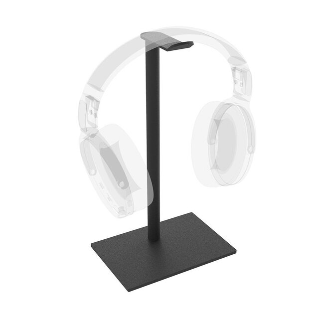 Cavus premium tafelstandaard voor hoofdtelefoons en headsets - rechthoekige voet / zwart
