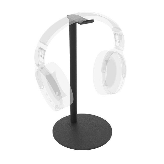 Cavus premium tafelstandaard voor hoofdtelefoons en headsets - ronde voet / zwart