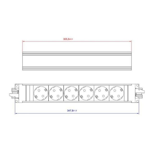 Bachmann stekkerdoos met Wieland GST18® installatiestekker en 6 contacten / zwart