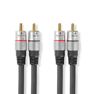 Nedis Premium Tulp stereo audio kabel / zwart - 1,5 meter