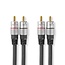 Premium Tulp stereo audio kabel / zwart - 2,5 meter