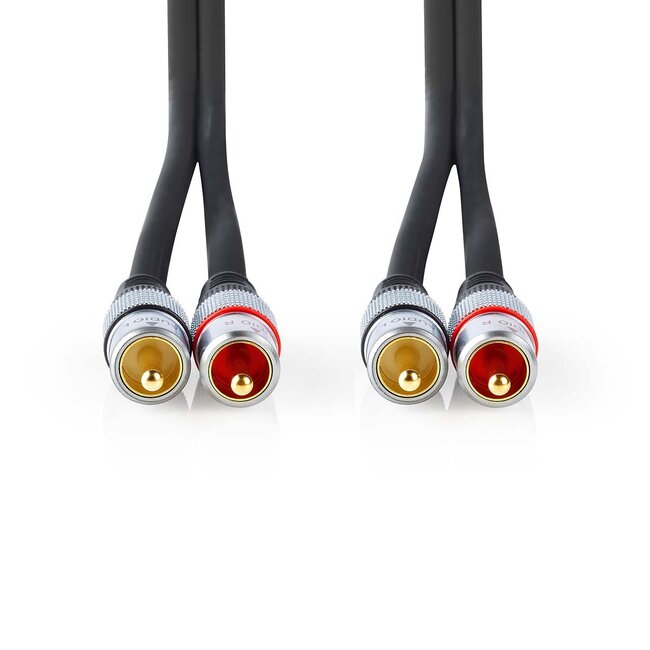 Premium Tulp stereo audio kabel / zwart - 2,5 meter