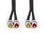 Premium Tulp stereo audio kabel / zwart - 2,5 meter