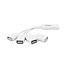 ACT flexibele USB hub met 4 poorten - USB2.0 - busgevoed / wit - 0,10 meter