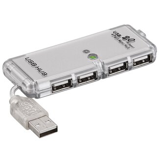 Goobay Goobay USB hub met 4 poorten - USB2.0 - busgevoed / zilver - 0,05 meter