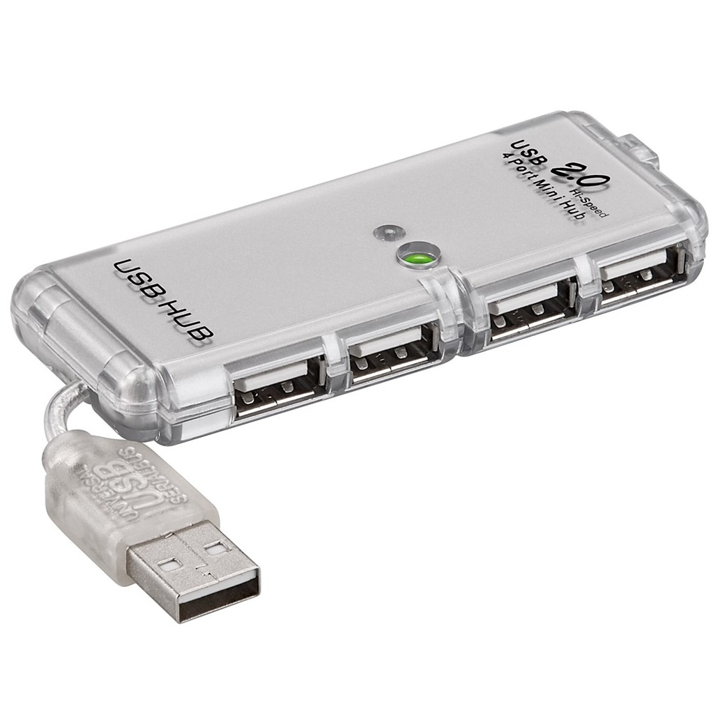 4-speed USB 2.0 Hi-Speed Hub | voor het aansluiten van maximaal 4 USB-apparaten met een USB-poort | zeer compact ontwerp