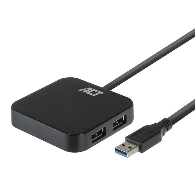 ACT USB hub met 4 poorten - USB3.0 - externe voeding / zwart - 0,50 meter