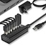 ACT USB hub met 7 poorten - USB3.0 - externe voeding / zwart - 1 meter