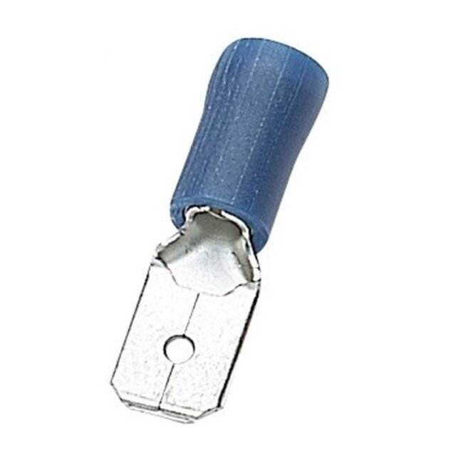 Vlakke kabelschoen (m) - 4,8mm / blauw - half geïsoleerd (100 stuks)