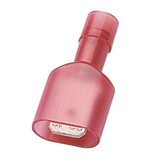 Elematic Vlakke kabelschoen (m) - 6,3mm / rood - geïsoleerd (100 stuks)
