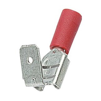 Elematic Vlakke kabelschoen (v + m) - 6,3mm / rood - half geïsoleerd (100 stuks)
