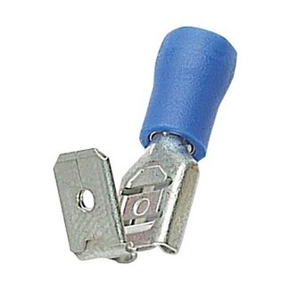 Elematic Vlakke kabelschoen (v + m) - 6,3mm / blauw - half geïsoleerd (100 stuks)