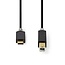 Nedis USB-C naar USB-B kabel - USB2.0 - tot 2A / zwart - 2 meter