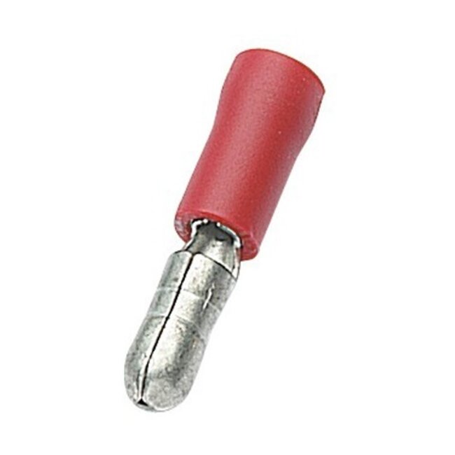 Ronde kabelschoen (m) - 4,0mm / rood (100 stuks)