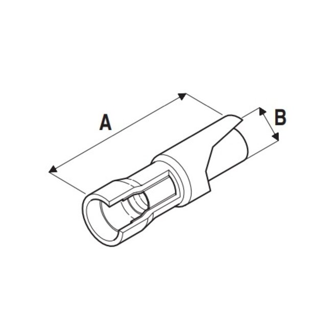 Ronde kabelschoen (v) - 5,0mm / geel (100 stuks)