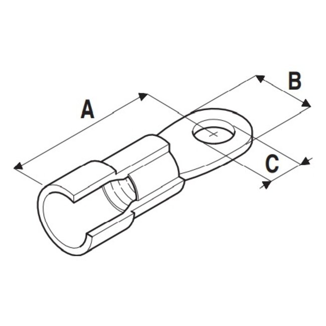 Ring kabelschoen (m) - 5,3mm (M5) / geel (100 stuks)