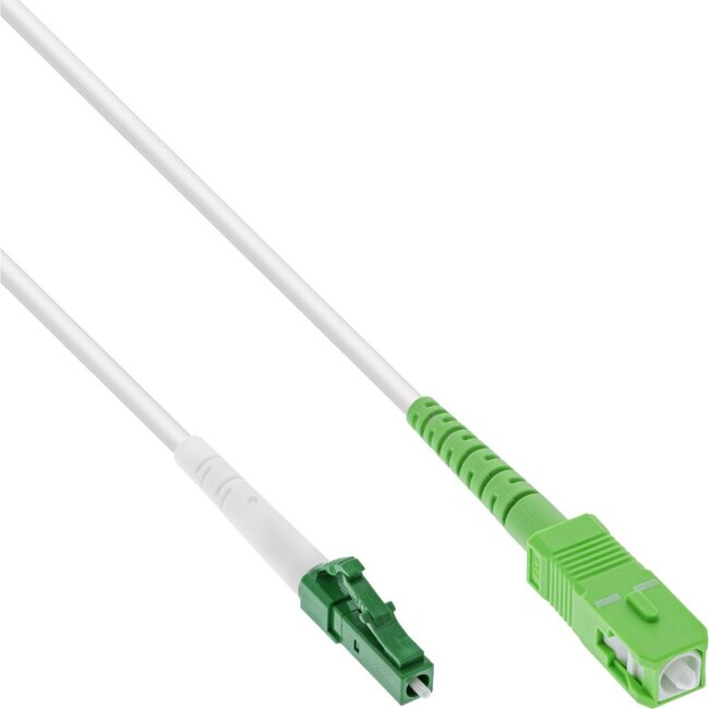 Premium LC/APC - SC/APC FTTH Simplex Optical Fiber Patch kabel - Single Mode OS2 - wit / LSZH - 1 meter