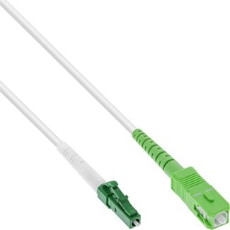InLine Premium LC/APC - SC/APC FTTH Simplex Optical Fiber Patch kabel - Single Mode OS2 - wit / LSZH - 3 meter