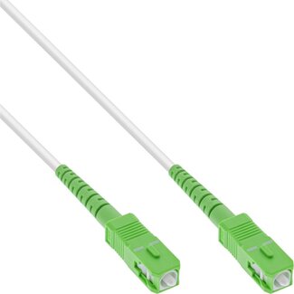 InLine Premium SC/APC FTTH Simplex Optical Fiber Patch kabel - Single Mode OS2 - wit / LSZH - 1 meter