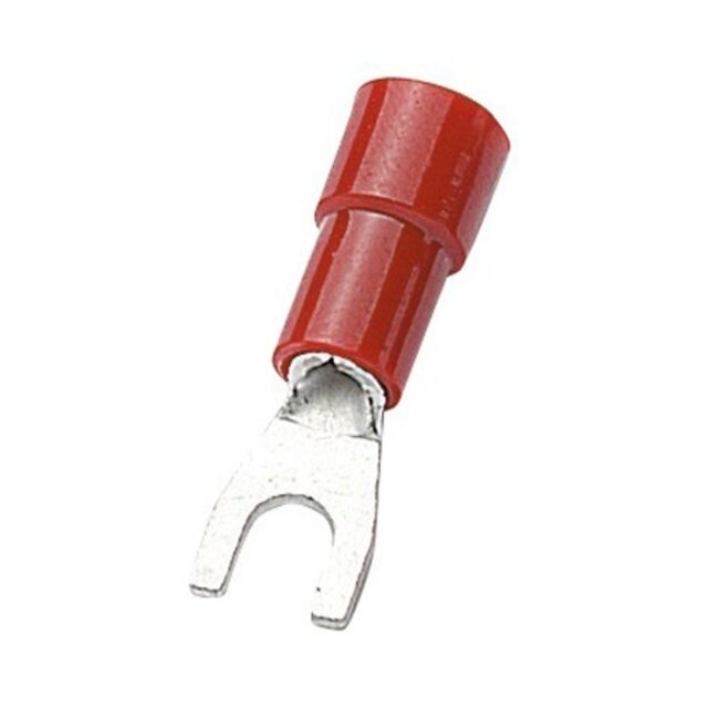 Vork kabelschoen (m) - 4,3mm (M4) / rood (100 stuks)