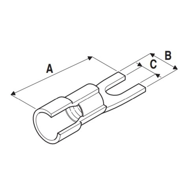 Vork kabelschoen (m) - 4,3mm (M4) / rood (100 stuks)