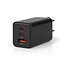Nedis thuislader met 2 USB-C PD en 1 USB-A Quick Charge 3.0 poorten - Smart IC - GaN - 65W / zwart