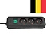 Brennenstuhl Eco-Line stekkerdoos met 3 contacten en schakelaar / zwart (België) - 1,5 meter