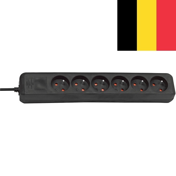 Brennenstuhl Eco-Line stekkerdoos 6-voudig zwart 1,5m