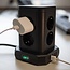 Brennenstuhl Socket Tower stekkerdoos met 8 contacten en 4x USB / zwart - 2 meter