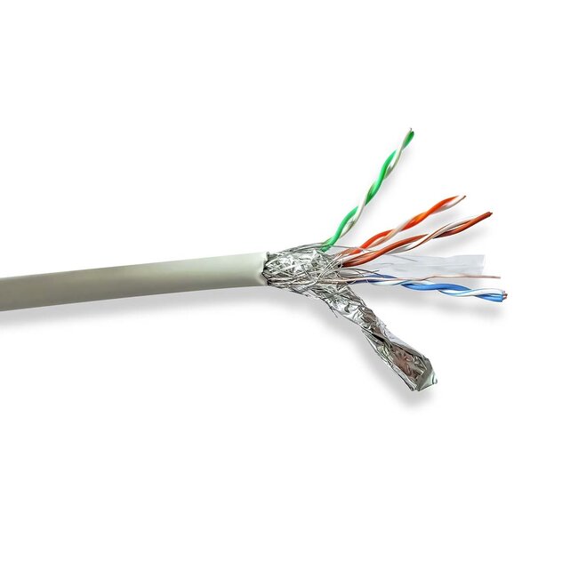 Nedis S/FTP CAT6 Gigabit netwerkkabel met flexibele aders - AWG27 - LSZH / grijs - 100 meter