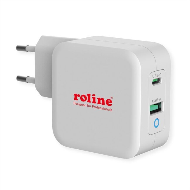 Roline thuislader met 1 USB-C PD en 1 USB-A Quick Charge 3.0 poort - 65W / wit