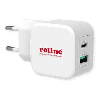 Roline Roline thuislader met 1 USB-C PD en 1 USB-A Quick Charge 3.0 poort - 20W / wit