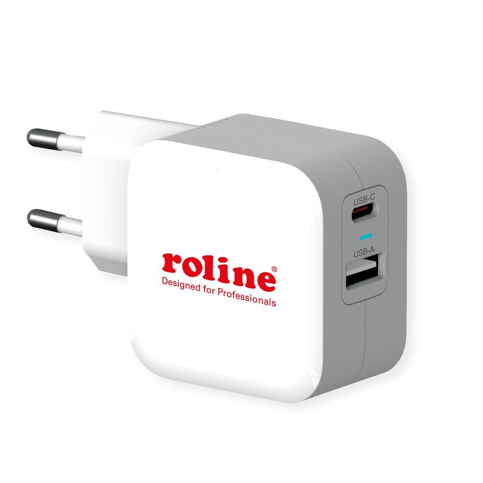 USB-C/USB-A - stopcontact | Thuislader | n.v.t. | USB2.0 High Speed/Quick Charge 3.0/Power Delivery/Smart IC | Roline