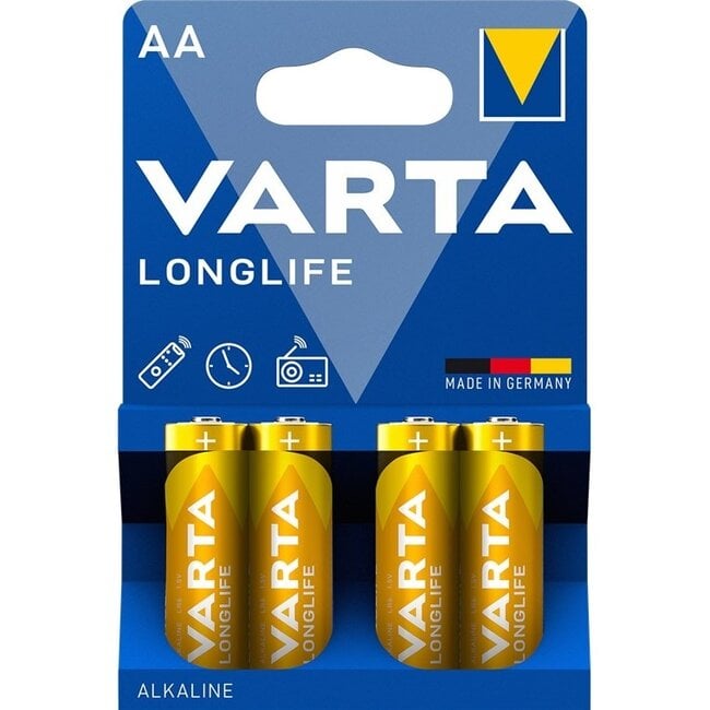 Varta AA (LR6) Longlife batterijen - 4 stuks in blister