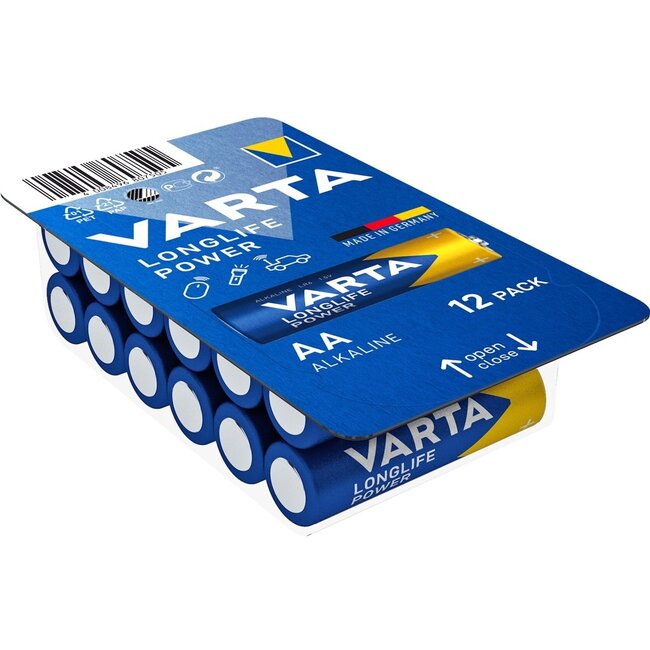 Varta AA (LR6) Longlife Power batterijen - 12 stuks in blister