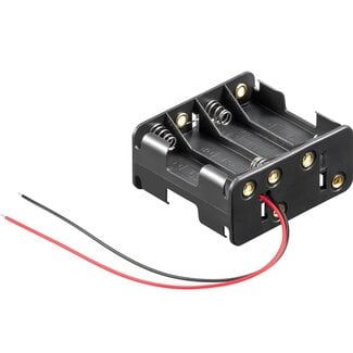 Goobay Batterijhouder voor 8 AA-batterijen - kabel met open einde - versie 1