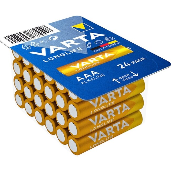 Varta AAA (LR03) Longlife batterijen - 24 stuks in blister