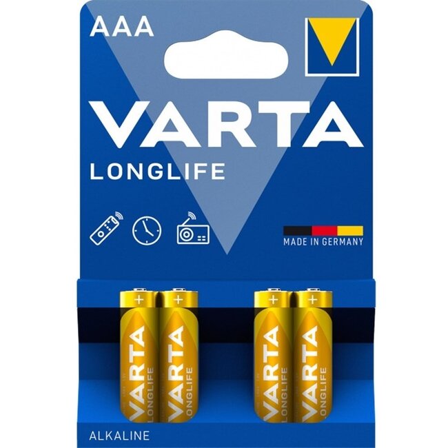 Varta AAA (LR03) Longlife batterijen - 4 stuks in blister