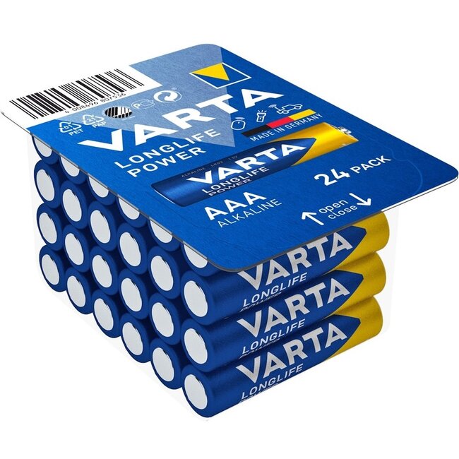 Varta AAA (LR03) Longlife Power batterijen - 24 stuks in blister