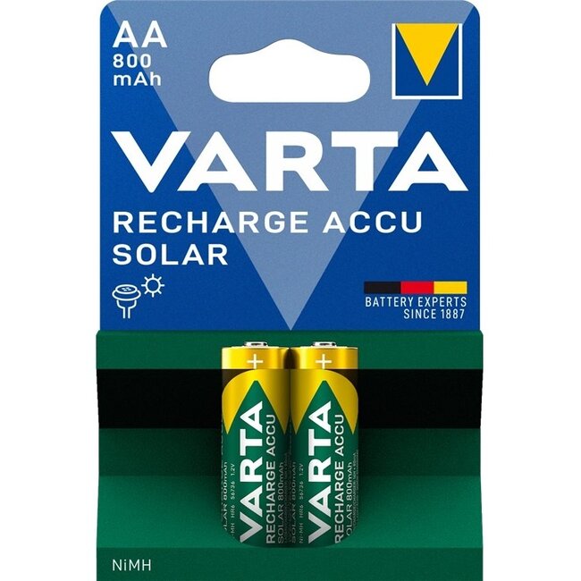 Varta AA (HR6) Recharge Accu Solar batterijen / 800 mAh - 2 stuks in blister