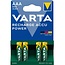 Varta AAA (HR03) Recharge Accu Power batterijen / 800 mAh - 4 stuks in blister